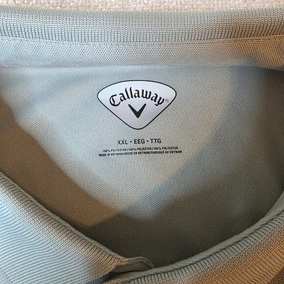 Callaway Golf Polo Shirt XXL Light Grey Performance Polyester Moisture Wicking M - Picture 3 of 6